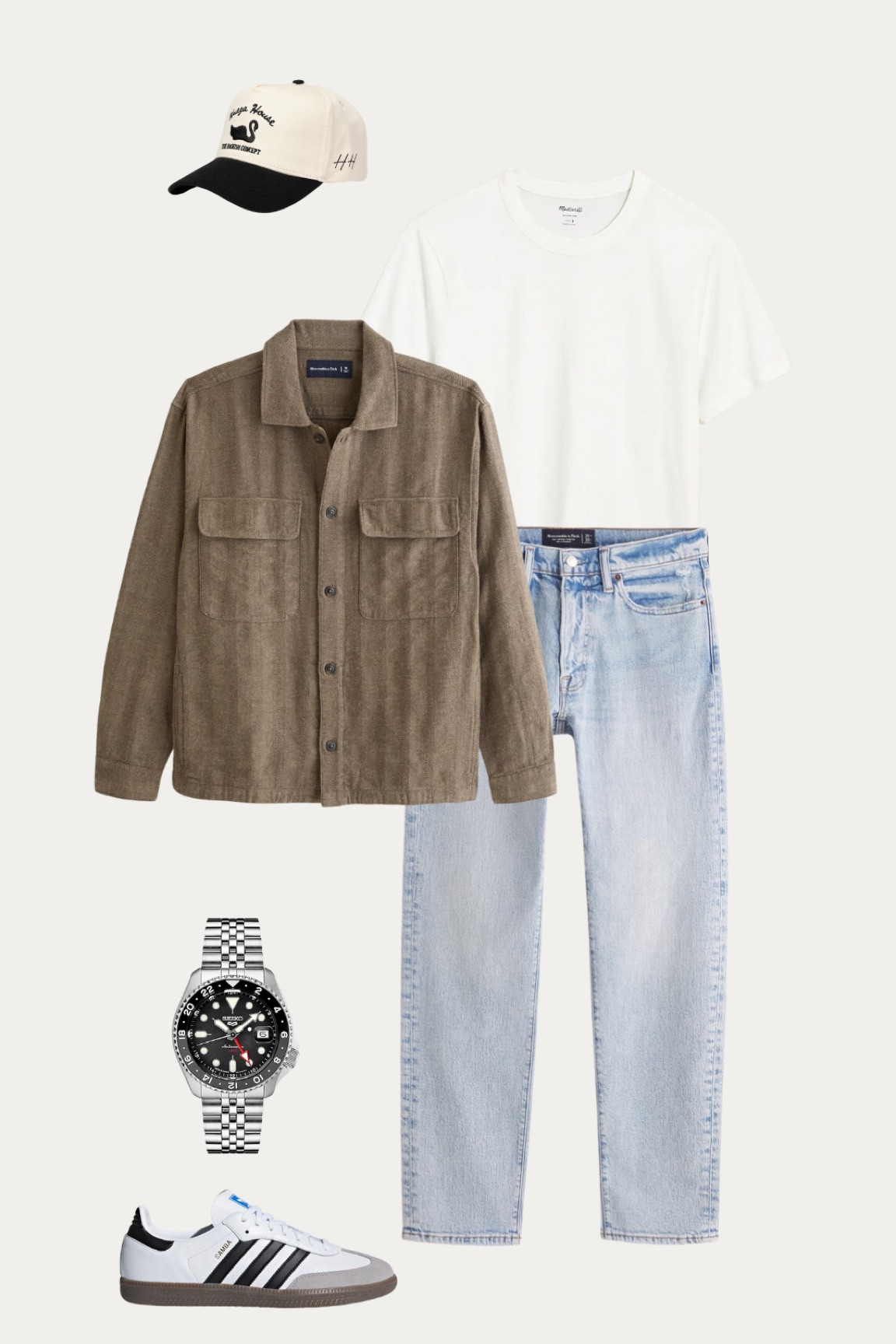 Casual men’s shirt jacket outfit for spring.

#LTKmens