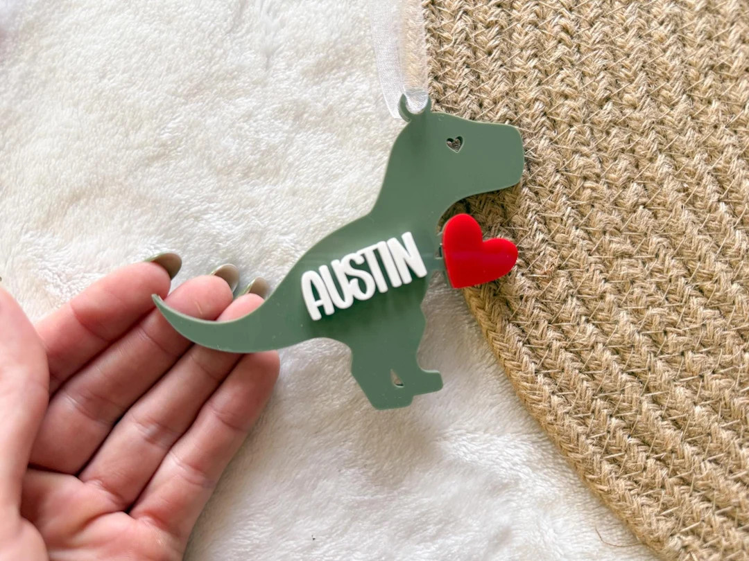 Valentine's Day Name Tag for Boys, Valentines Day Boy Love Basket Tags, Acrylic Dinosaur Tags for... | Etsy (US)