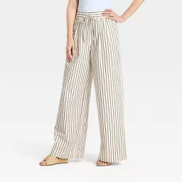 Women's Pull-On Twill Pants - A New Day™ Brown L | Target