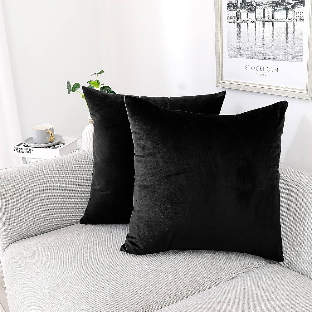 NiNi ALL Decorative Throw Pillow Covers Velvet Soft for Couch Sofa Bedroom Living Room Outdoor Pa... | Amazon (US)