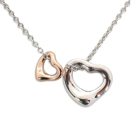 Pre-Owned TIFFANY 925 750 double open heart pendant (Good) | Walmart (US)