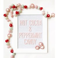 Hot Cocoa & Peppermint Candy Felt Ball Garland, Banner, Bunting - Christmas, Holiday | Etsy (US)