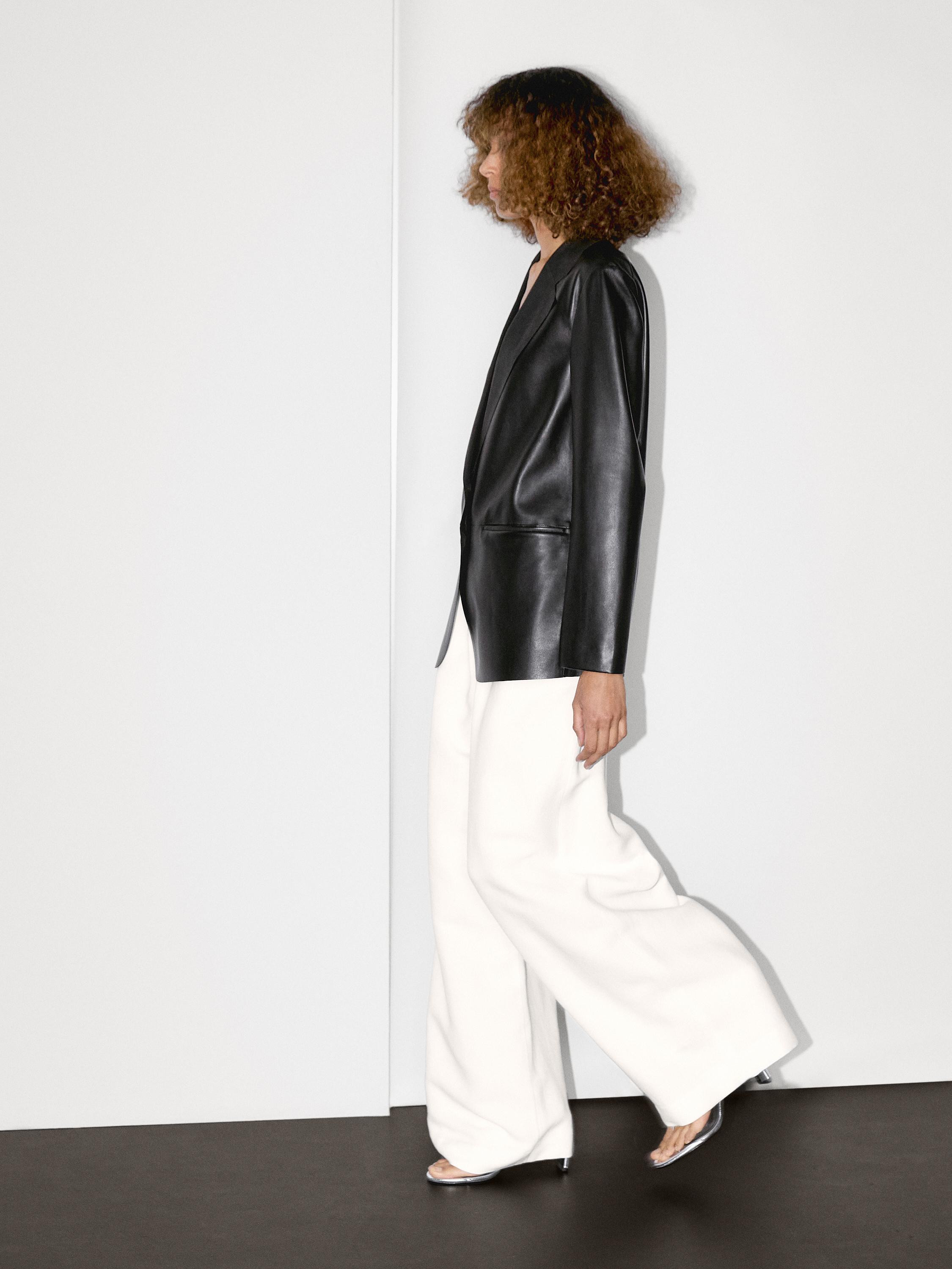 Flowing nappa leather blazer | Massimo Dutti US