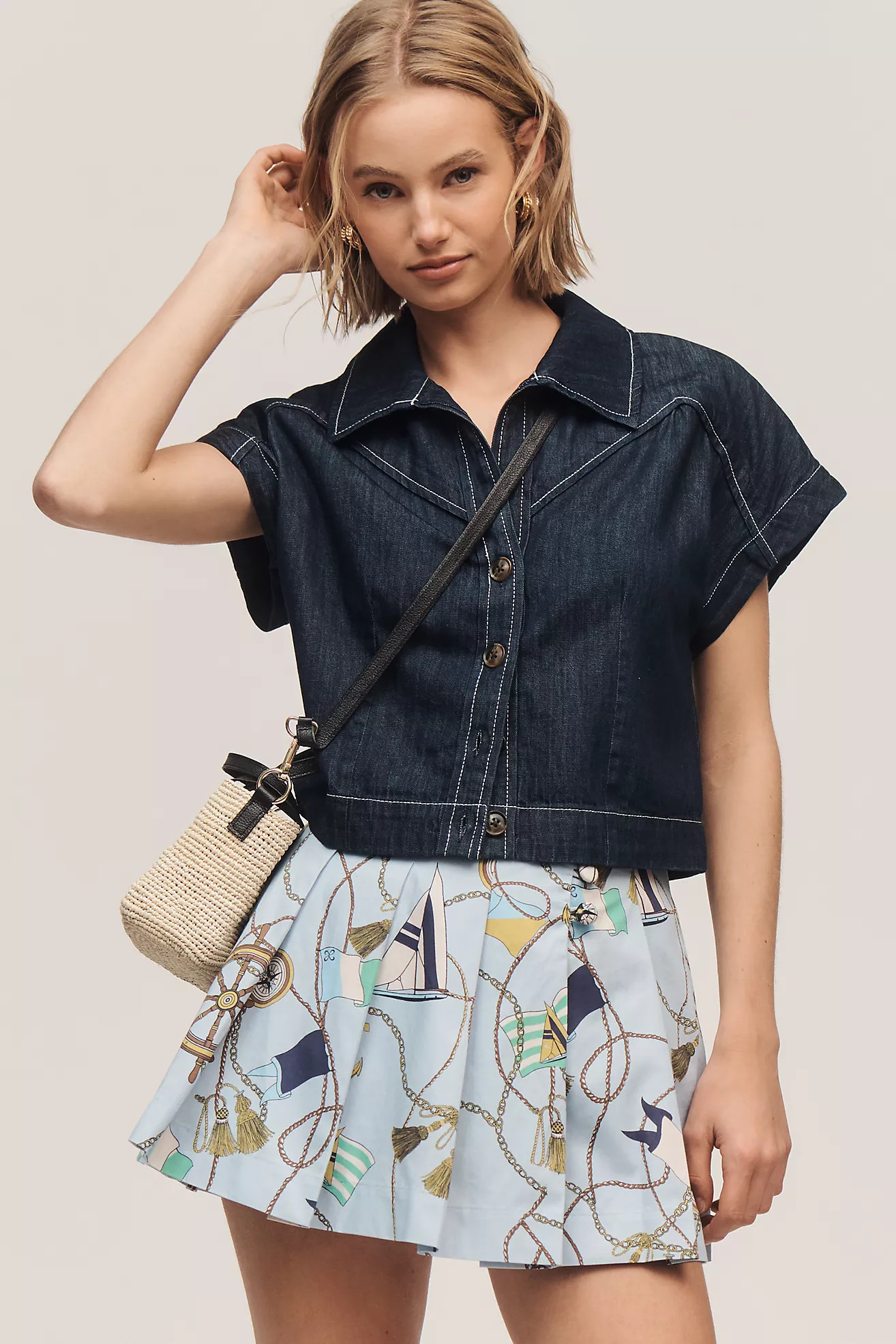 Maeve Printed Pleated Skort | Anthropologie (US)