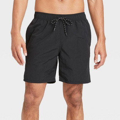Men's 7" Swim Trunks - Goodfellow & Co™ Black M: Quick Dry, UPF 50+, Mesh Liner, Adjustable Waistband | Target