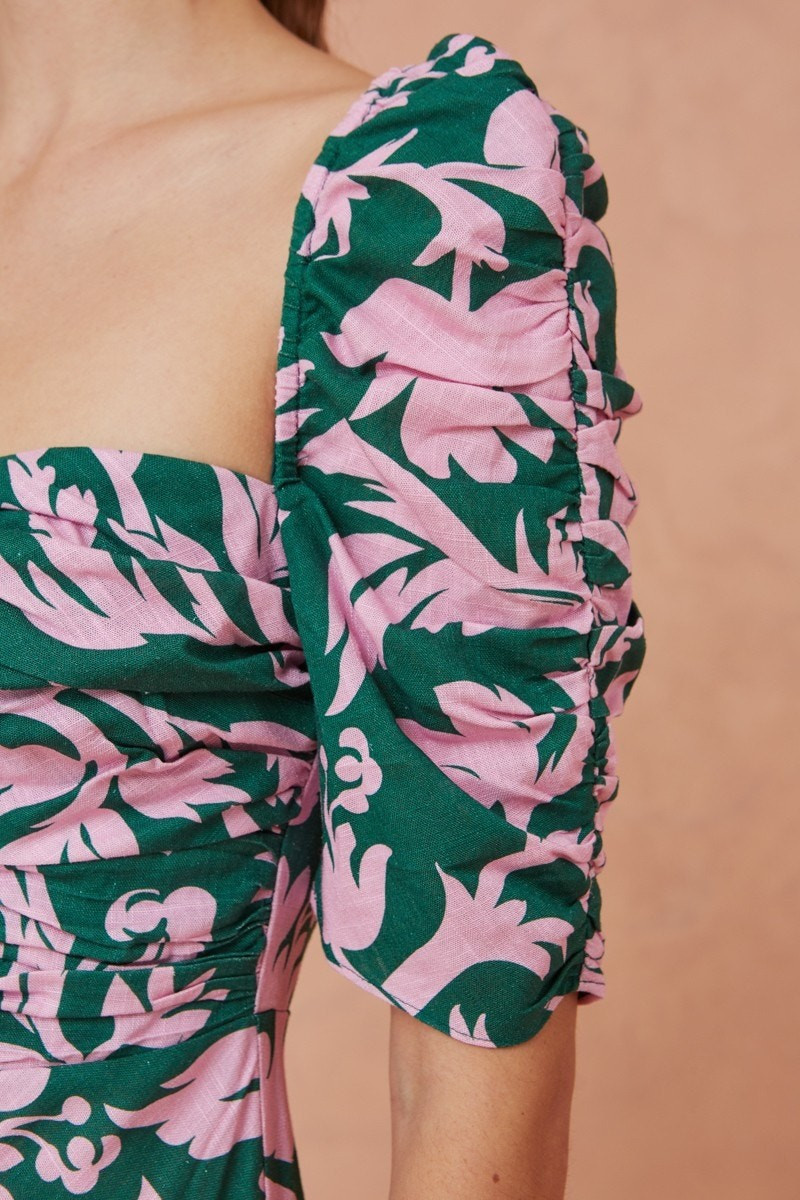 WISTFUL MIDI DRESS jade baroque | BNKR (Global)