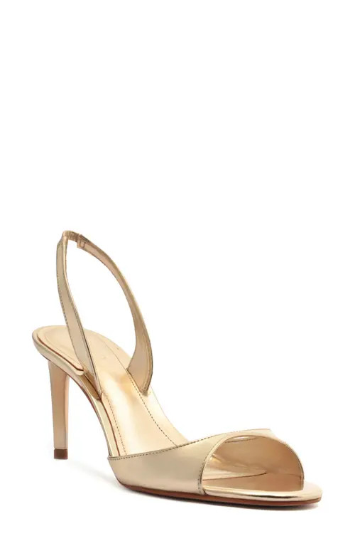 Schutz Scarlett Mid Slingback Sandal in Platina at Nordstrom, Size 6 | Nordstrom