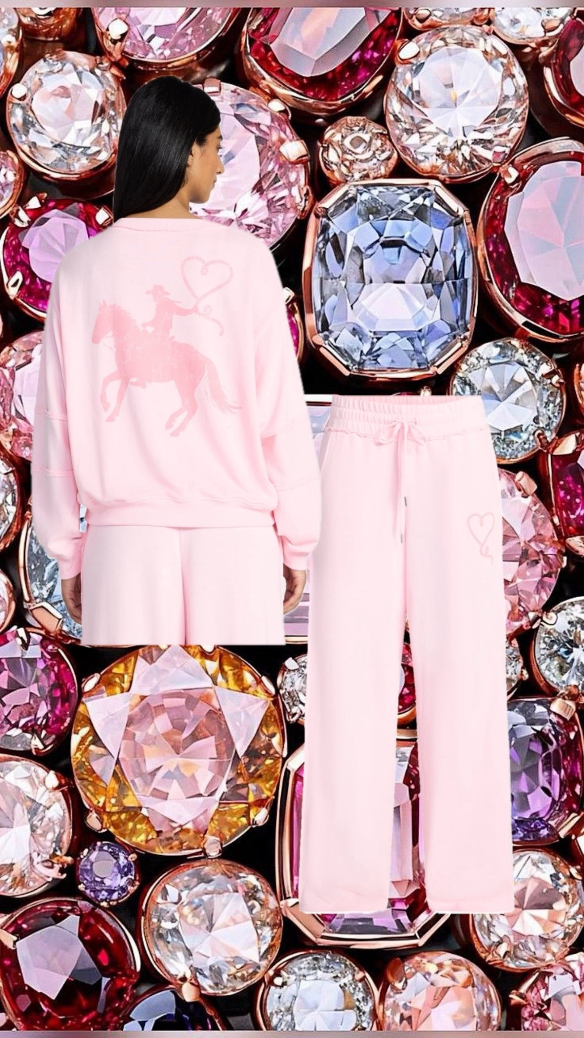 Pink lounge western sweats 

#LTKmomlife #LTKValentine