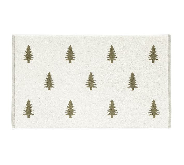 Pine Tree Jacquard Bath Rug | Pottery Barn (US)