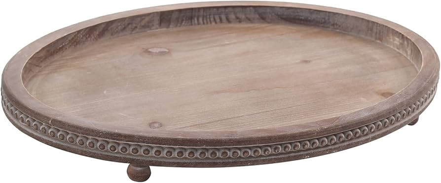 Decorative Tray, Oval Wooden Tray for Coffee Table Kitchen Dinning Table Entryway, Small Beaded T... | Amazon (US)