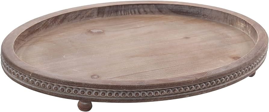 Decorative Tray, Oval Wooden Tray for Coffee Table Kitchen Dinning Table Entryway, Small Beaded T... | Amazon (US)
