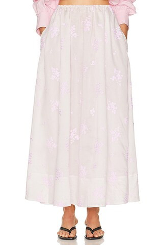 Midday Skirt in Cherry Blossom Embroidery | FWRD 