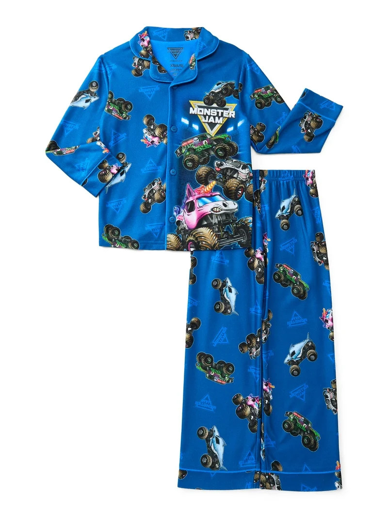 Monster Jam Boys Coat and Pants Pajama Set, 2-Piece, Sizes 4-12 | Walmart (US)