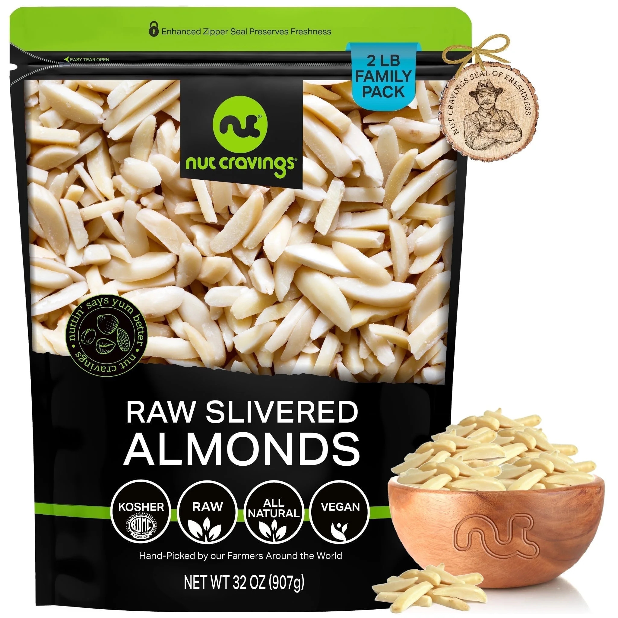 Nut Cravings Slivered Almonds, Unsalted (32oz - 2 lbs) | Walmart (US)