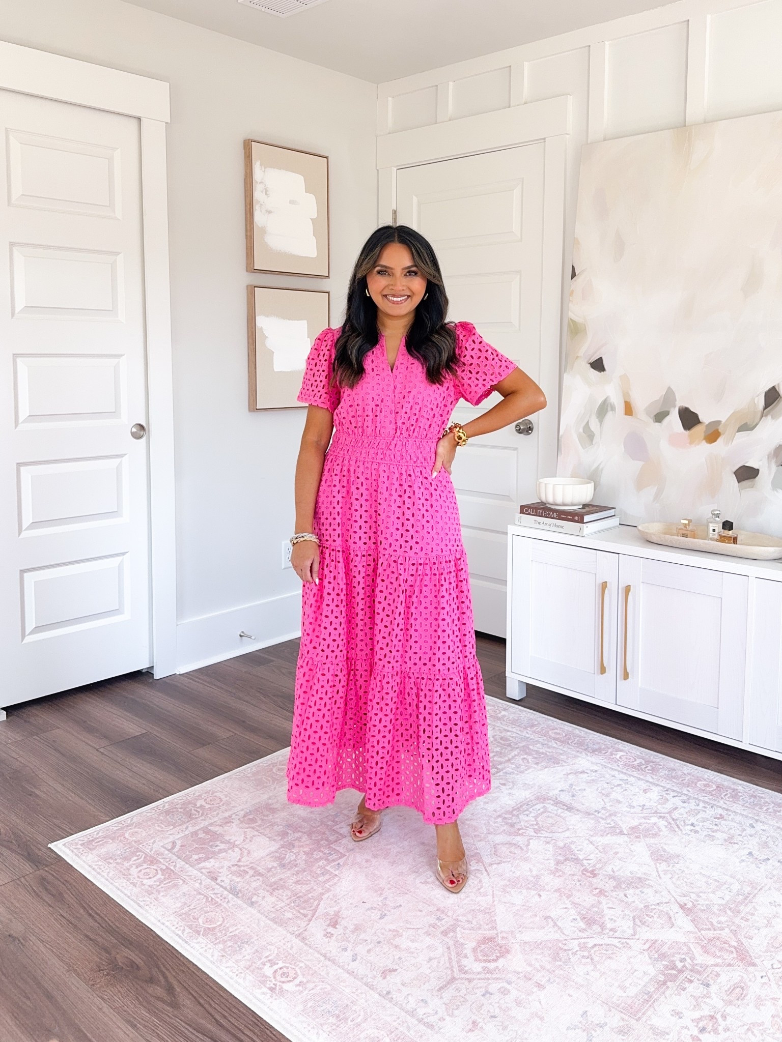 Pink eyelet maxi dress size xs TTS
Clear heels size 5 TTS


#LTKStyleTip #LTKPetite #LTKFindsUnder50