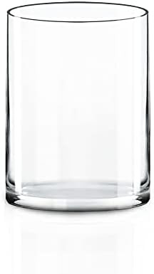 CYS EXCEL Cylinder Clear Glass Vase (H:8" D:6") | Multiple Size Choices Glass Flower Vase Centerp... | Amazon (US)