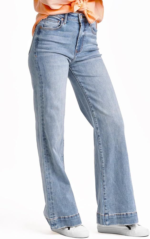 DEAR JOHN Women's Fiona Super High Rise Wide Leg Jeans Size 25 Montilla | Amazon (US)