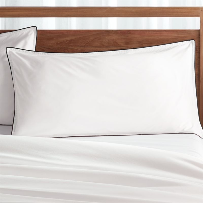 Haven King Black Percale Pillow Sham | Crate & Barrel