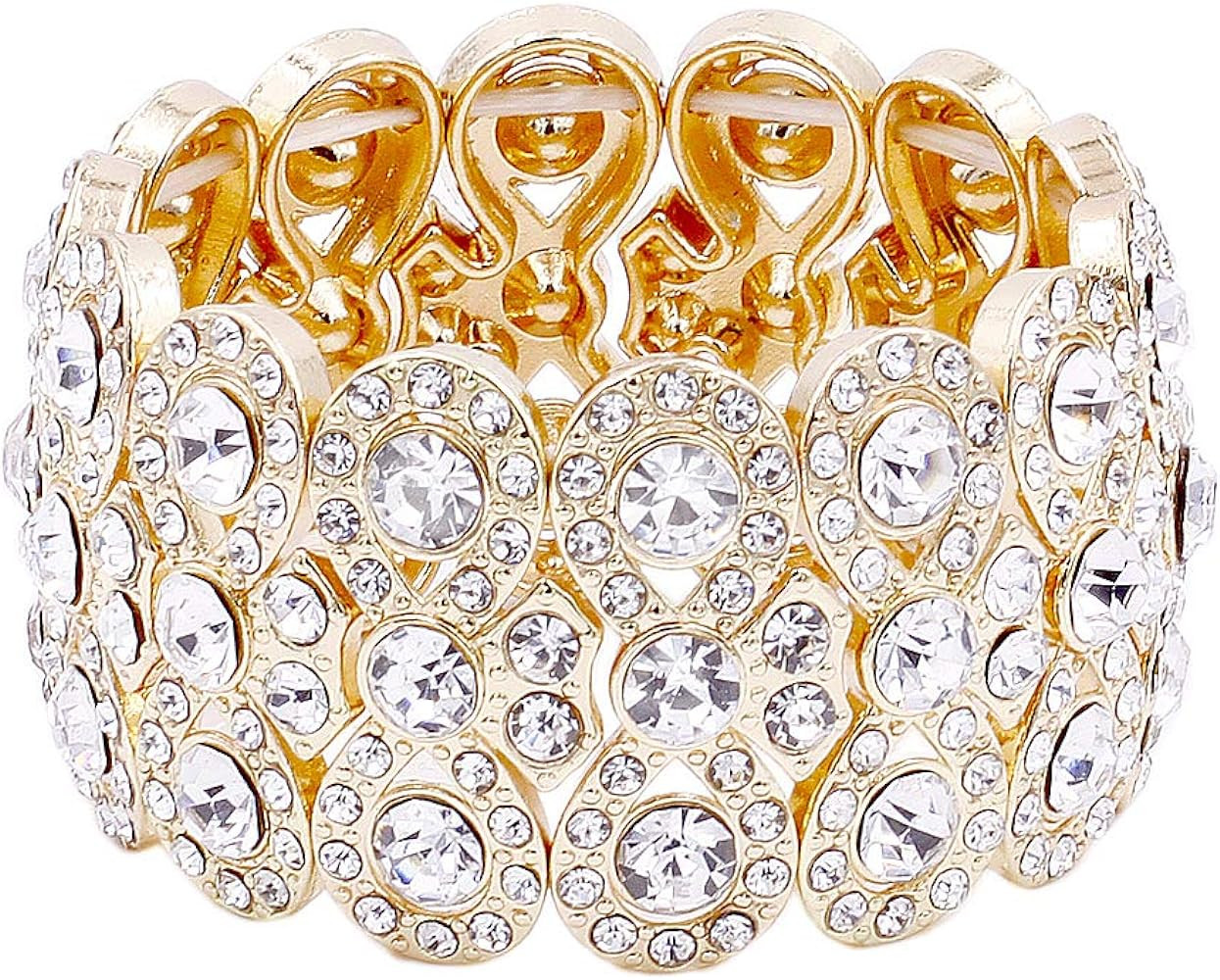 Lavencious Infinity Shape Rhinestone Stretch Bracelet Evening Party Jewelry 7” | Amazon (US)