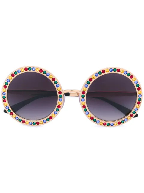 embellished round frame sunglasses | FarFetch AU