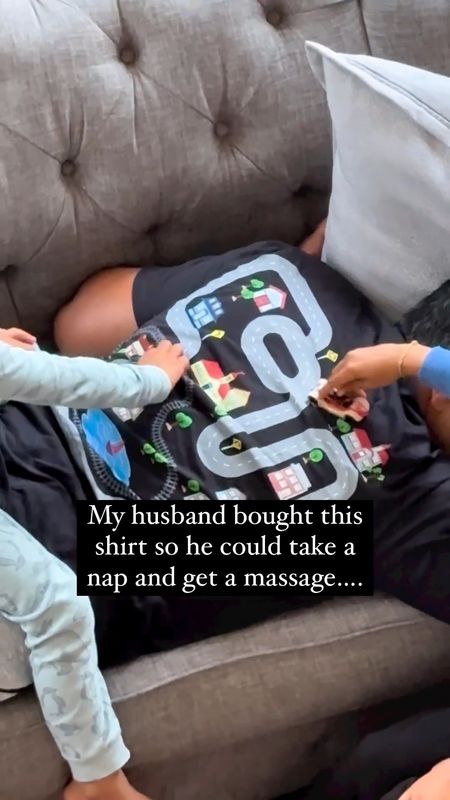 This shirt is keeping the kids busy lol and he’s getting a massage while he naps 

#LTKFind #LTKkids #LTKmens