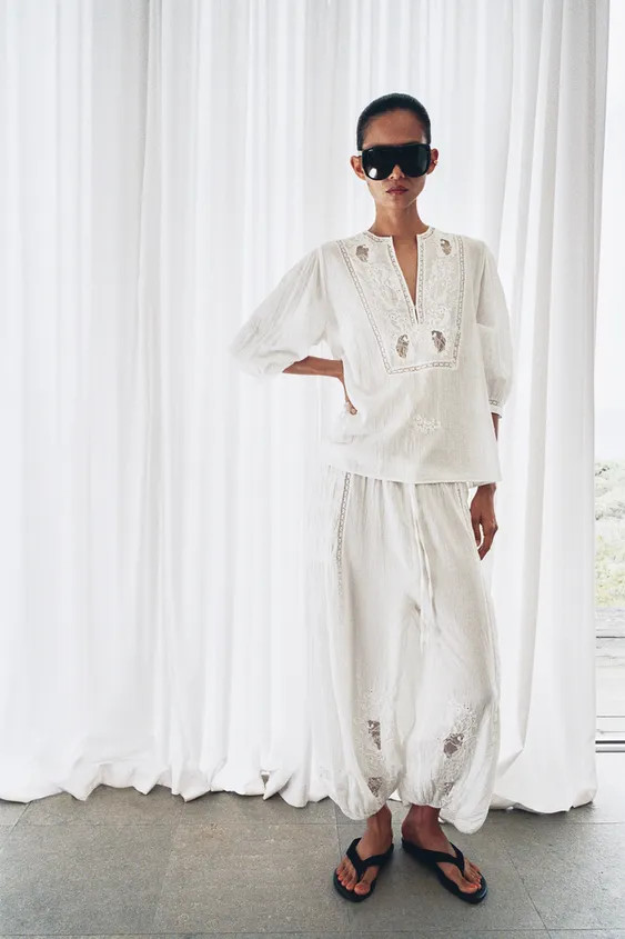 ZW COLLECTION LACE PANTS | Zara US