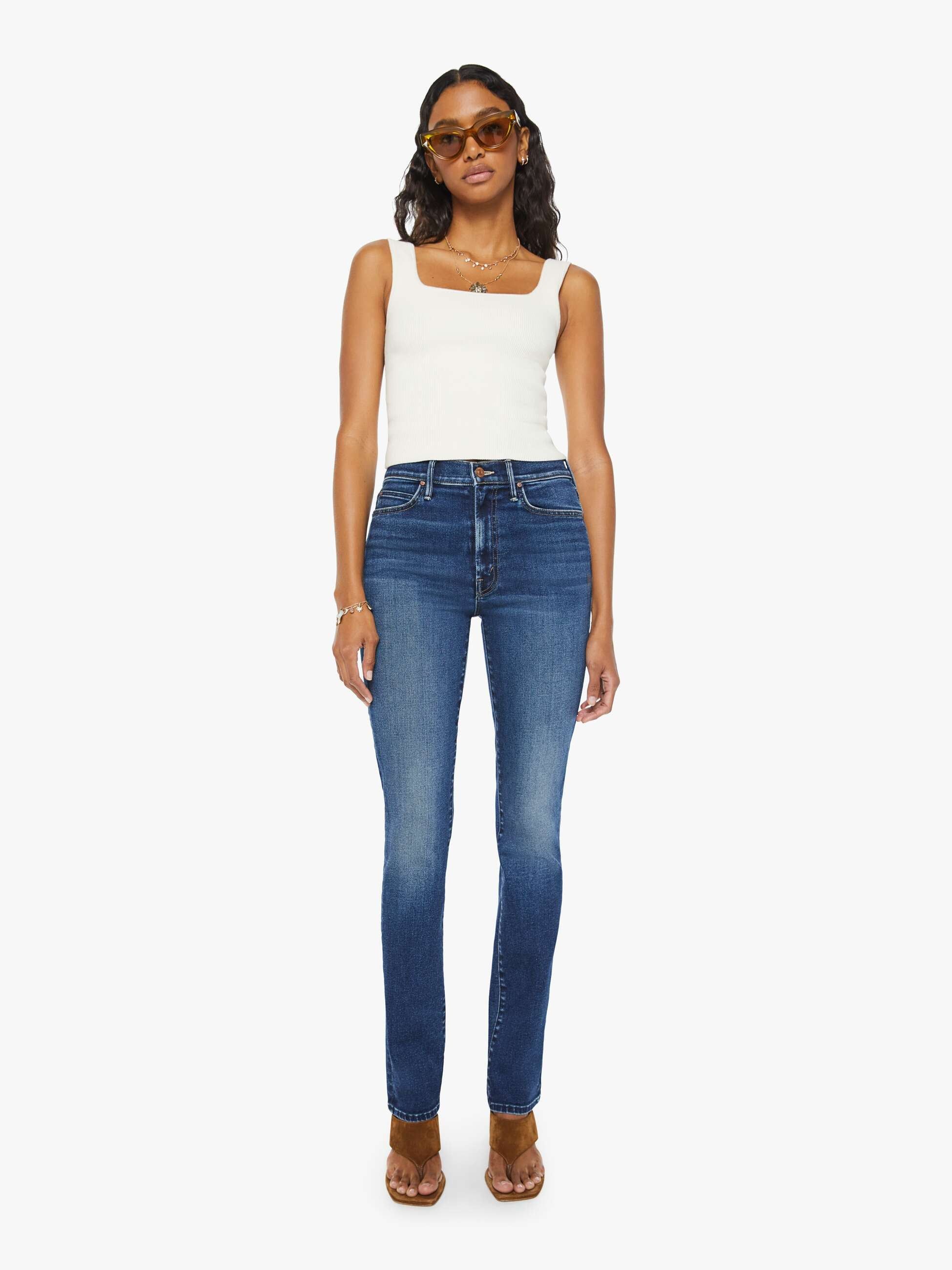 High Waisted Rascal Sneak - Uncharted Waters | Mother Denim