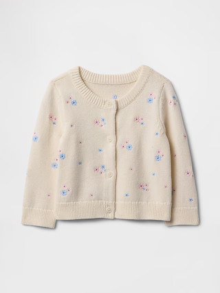 Baby Floral Embroidered Cardigan Sweater | Gap (US)