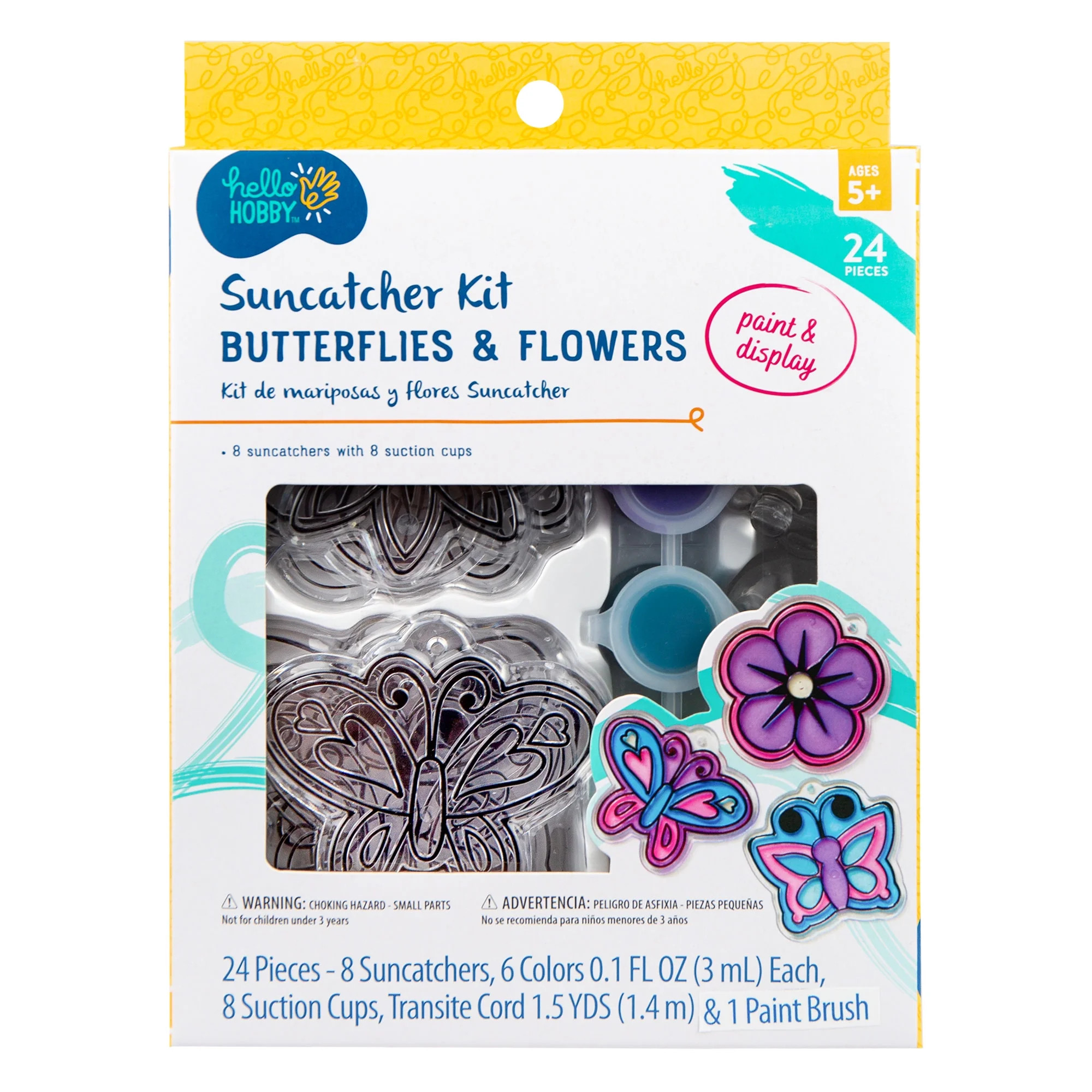 Hello Hobby Flowers & Butterflies Window Art, Customize 8 Plastic Suncatchers | Walmart (US)