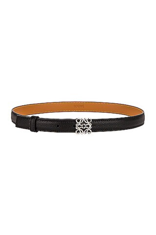Loewe Anagram 2CM Belt in Black & Palladium | FWRD | FWRD 