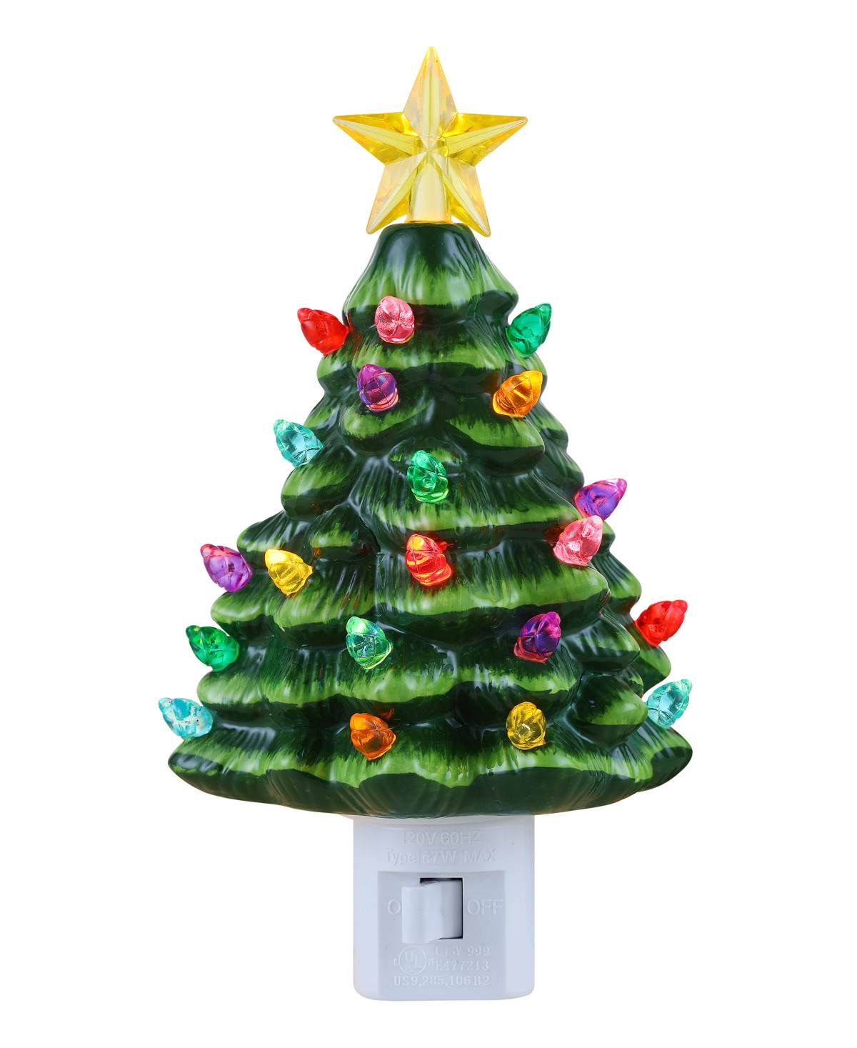Mr. Christmas Night Light - Ceramic Green Tree - Multi | Macy's