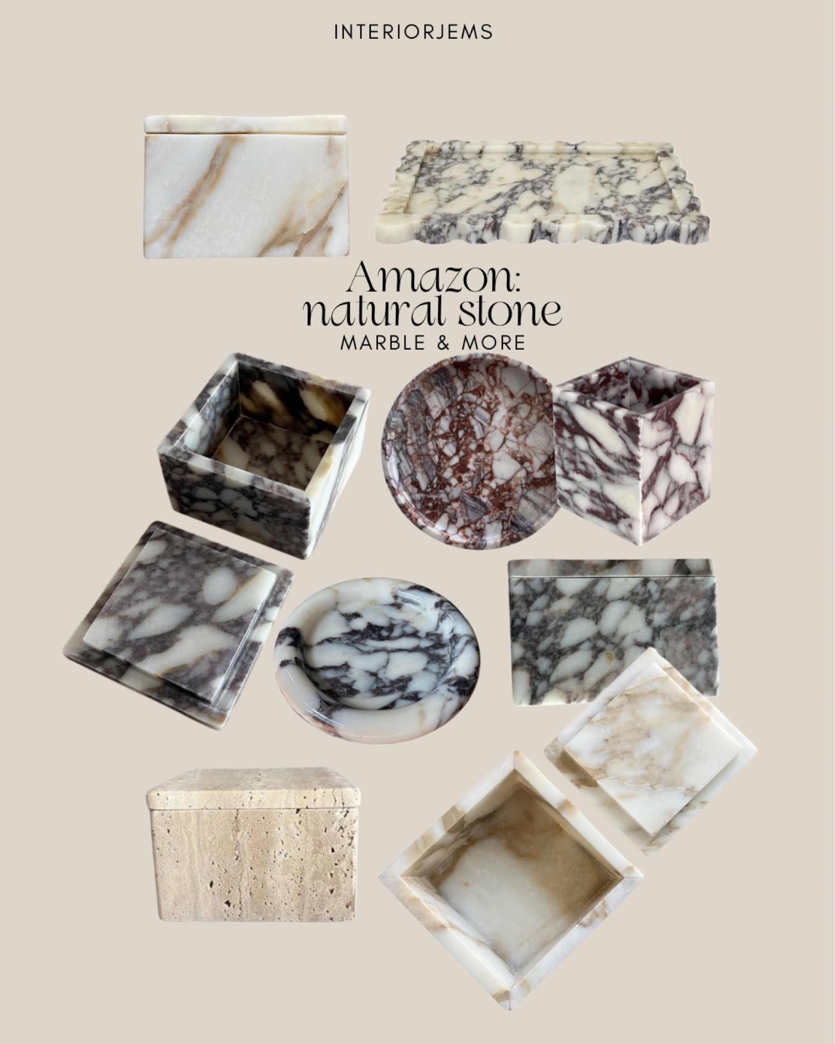 Love these decorative stone and marble boxes or marble trays, perfect for your coffee table or shelf even the bathroom and the kitchen, it’s the perfect anywhere tray and very versatile. 

#LTKSaleAlert #LTKHome #LTKStyleTip