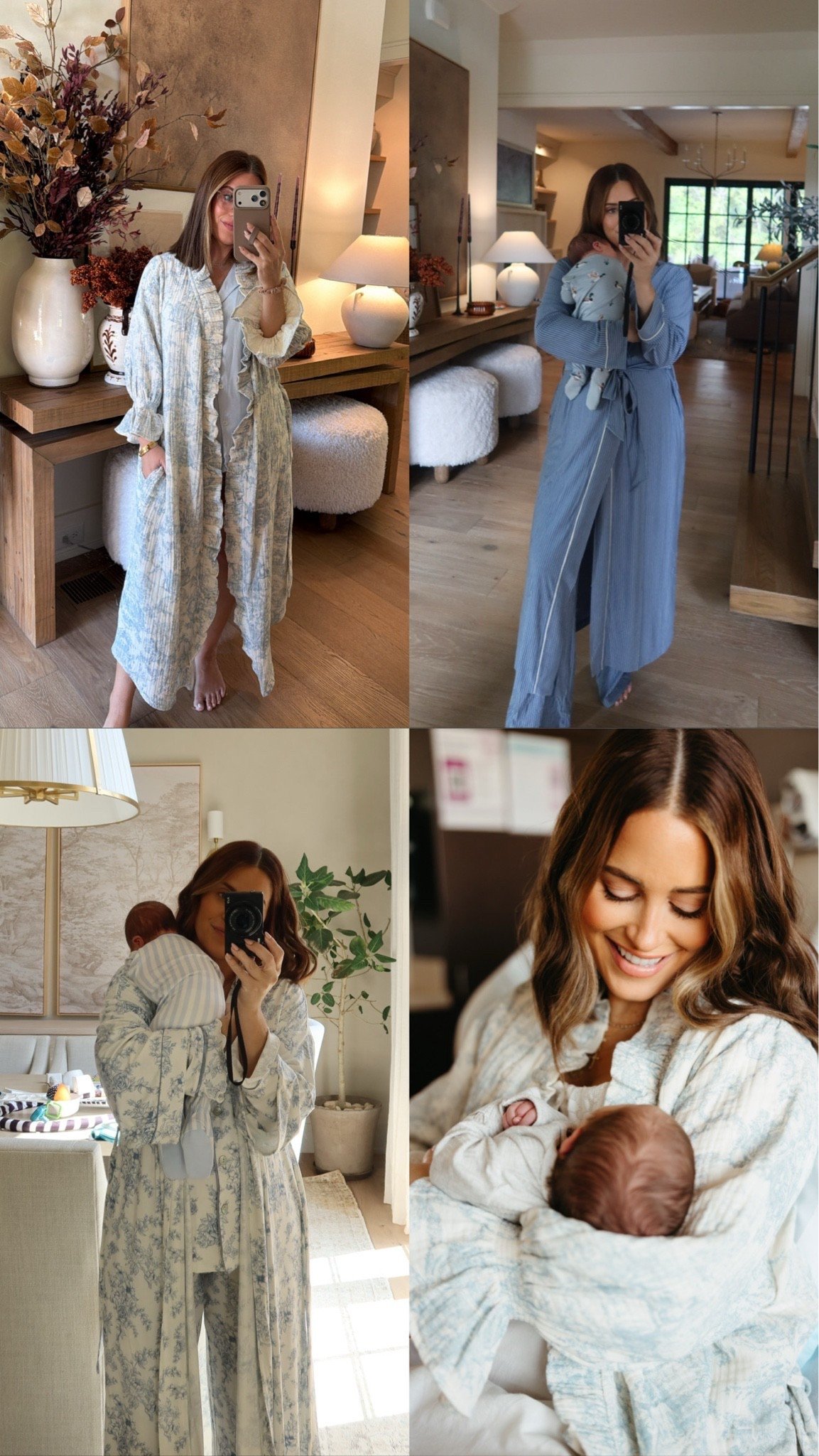 Cute pajamas + robes for postpartum days! Wearing a a size small in all styles + linking pink versions for girl moms! I love having cute & comfy pajamas and robes that make you feel a little more put together during the newborn stage. But also still cute to stay in when you have visitors 🤪 

Postpartum stage || postpartum mom || newborn baby || nursing essentials || postpartum outfits

#LTKootd #LTKmomlife #LTKBaby