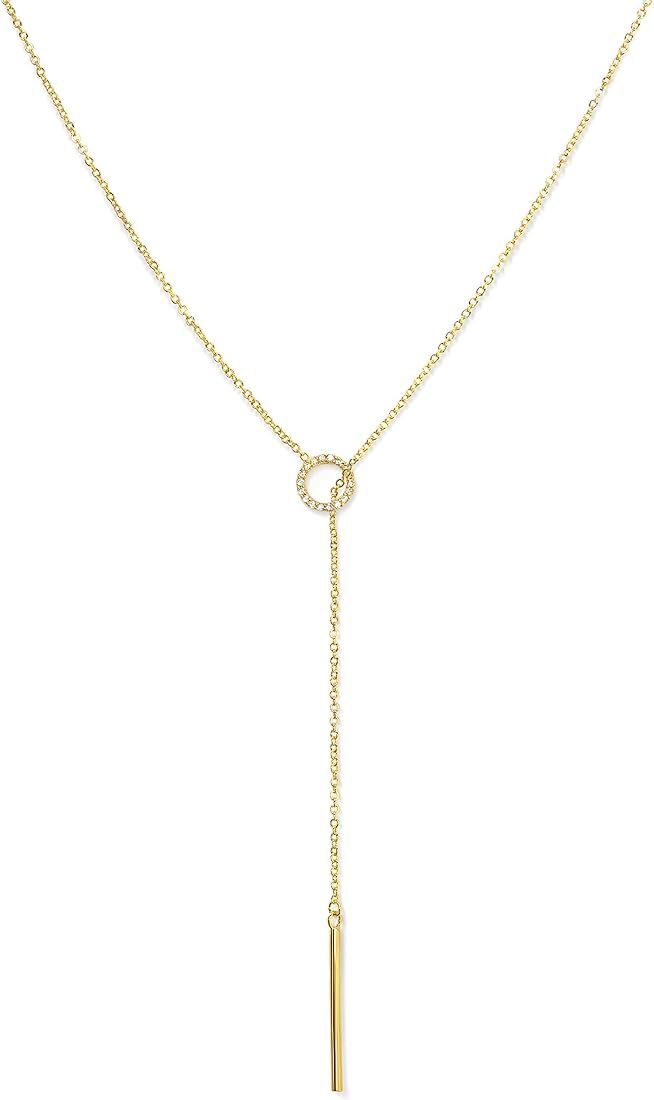 Benevolence LA Lariat Necklace for Women, Gold Bar Necklace, Candace Cameron Designed Y Necklace ... | Amazon (US)