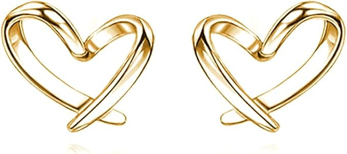 Reffeer Solid 925 Sterling Silver Tiny Heart Stud Earrings for Women Girls Love Heart Stud Earrin... | Amazon (US)