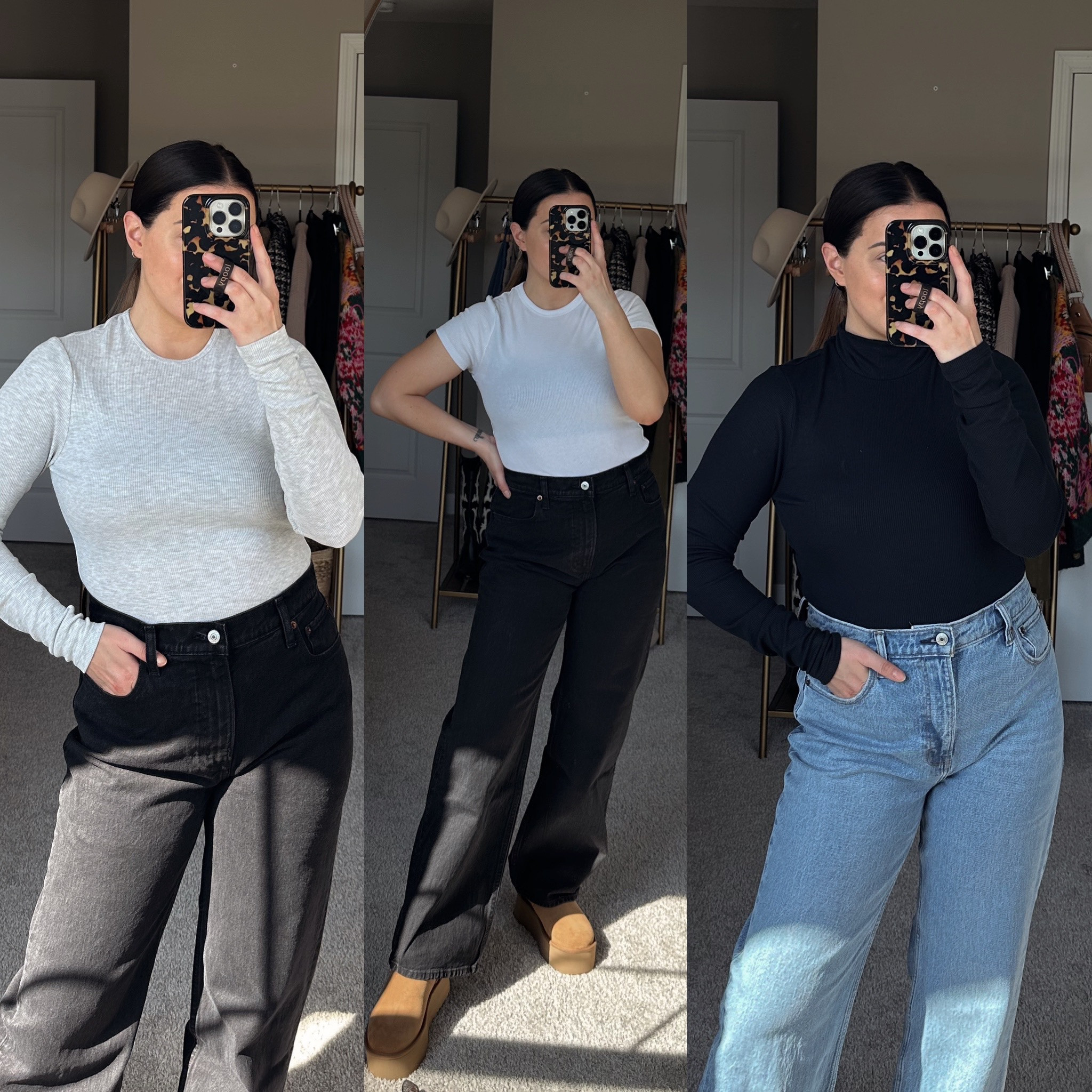 Abercrombie fall basics on sale! Wearing m top, 29 s denim, size down in Uggs 

Fall outfits, jeans, petite 

#LTKSeasonal #LTKSale #LTKfindsunder100