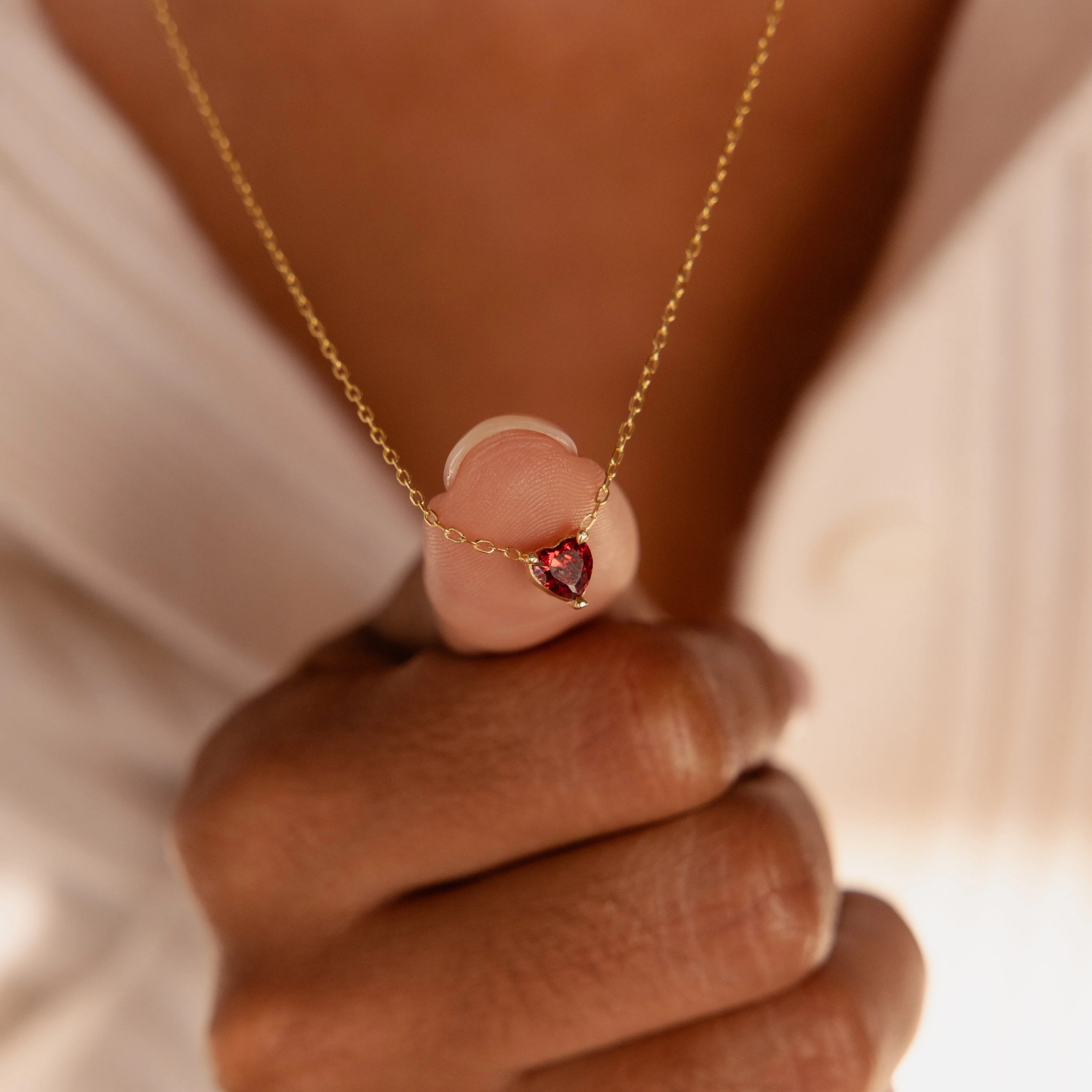 Heart Birthstone Necklace | Caitlyn Minimalist