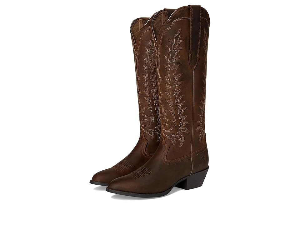 Ariat Heritage R Toe Tall Stretchfit Western Women's Boots Cowboy Women's Boots Distressed Brown : 7.5 B - Medium, Leather | Zappos