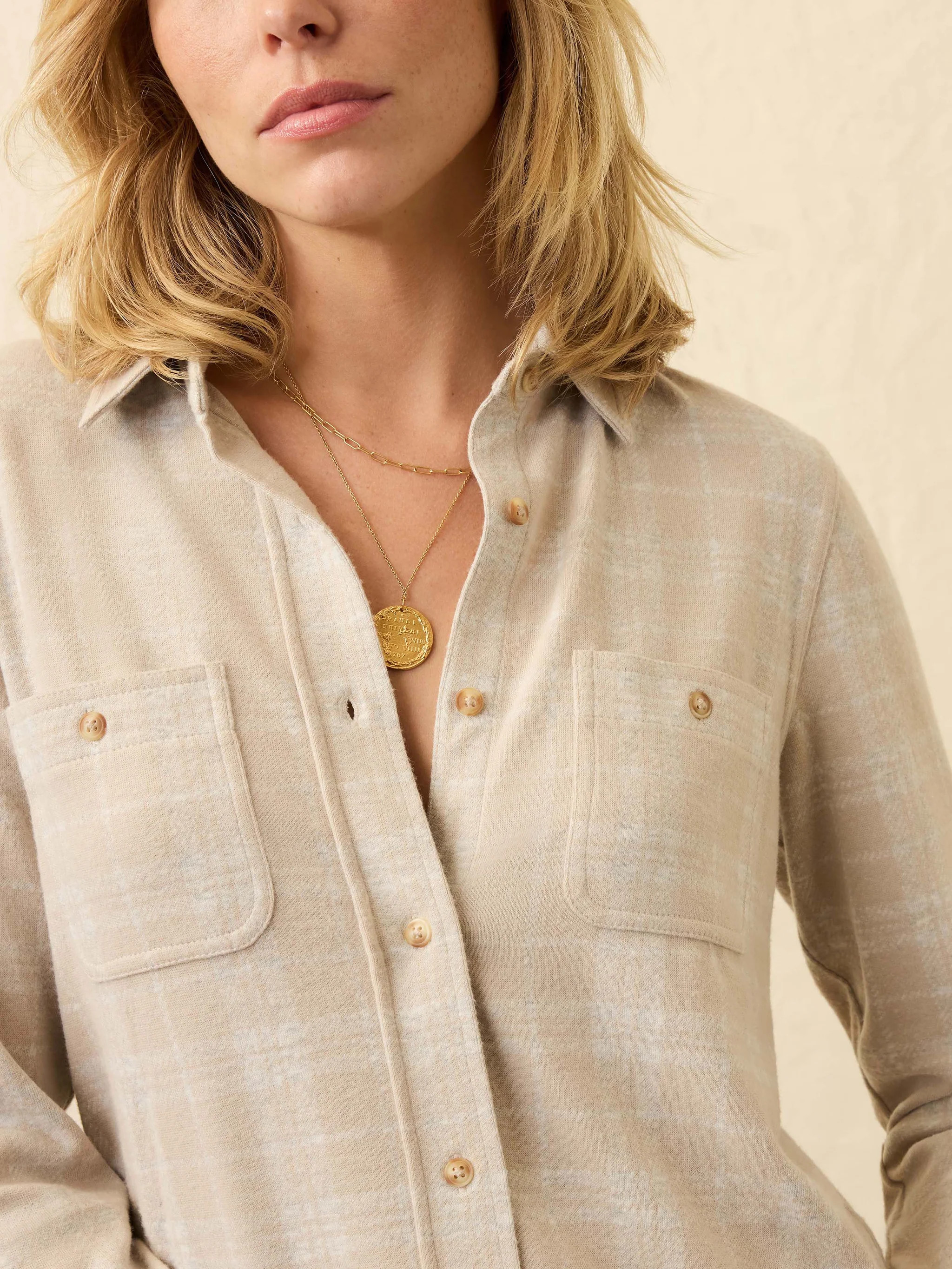 Legend™ Sweater Shirt - Light Oatmeal Twill | Faherty