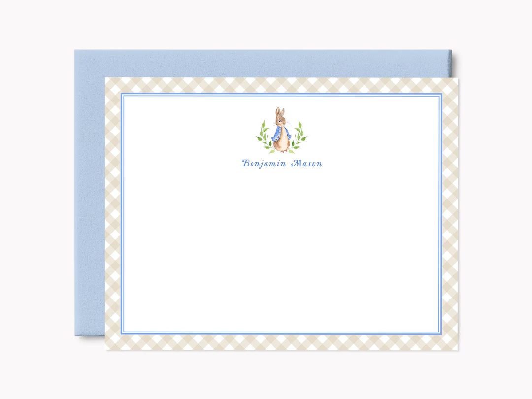 Printed Peter Rabbit Stationery Set Custom Easter Baby Shower Note Cards for Baby Boy Personalize... | Etsy (US)