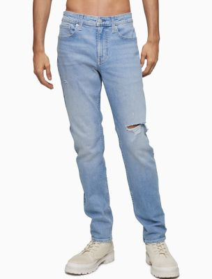 Slim Fit Distressed Light Wash Jeans | Calvin Klein | Calvin Klein (US)