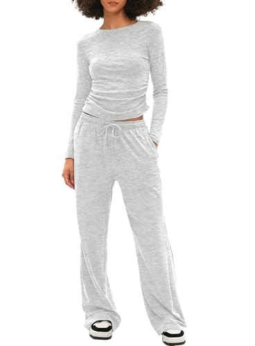 Darong Women's 2 Piece Sets Fall Outfits Long Sleeve Wide Leg Tracksuits Casual Lounge Set Matchi... | Amazon (US)