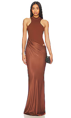 Camila Coelho Estrella Maxi Dress in Nutshell Brown from Revolve.com | Revolve Clothing (Global)