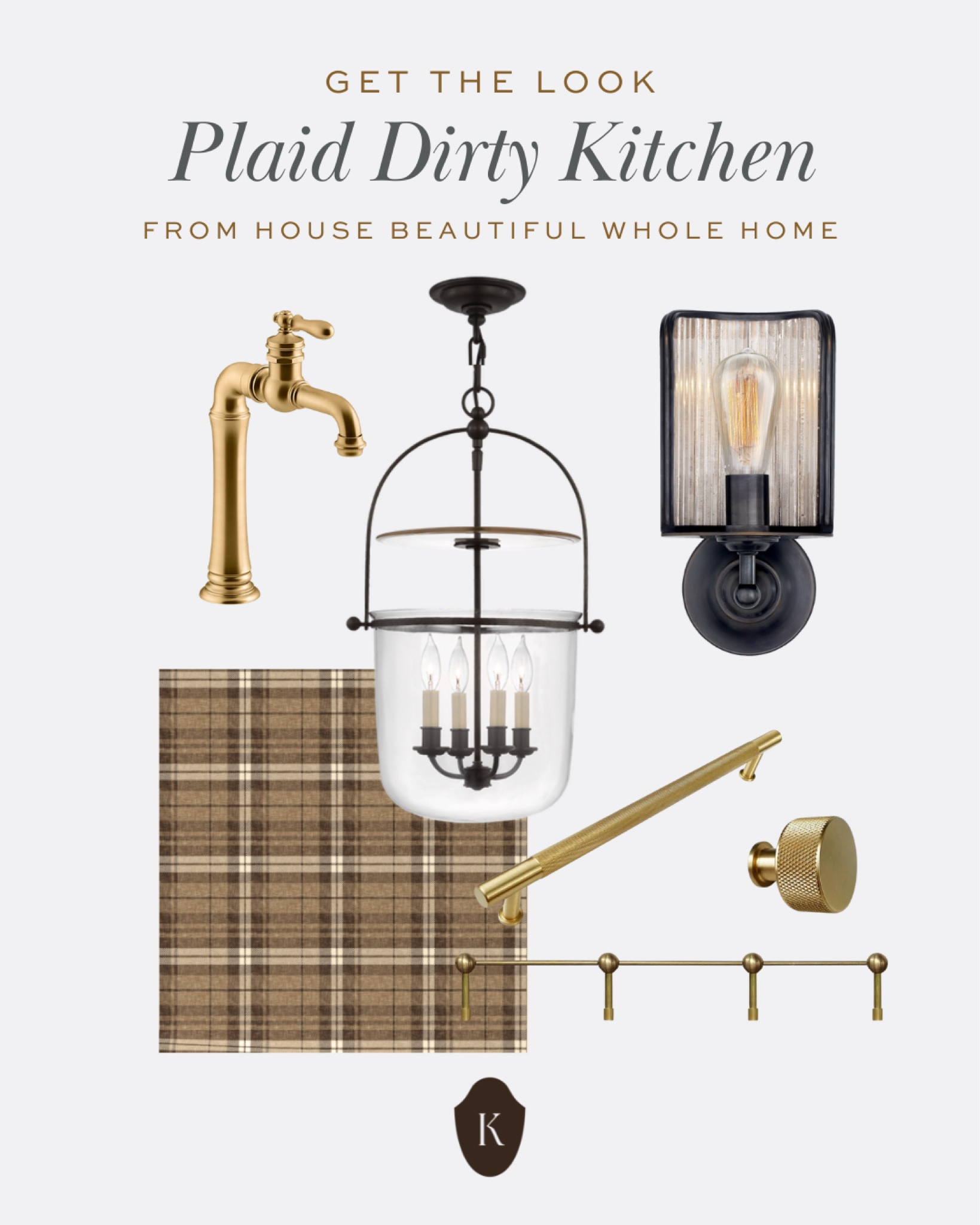 Shop the House Beautiful Whole Home “dirty kitchen” plaid wallpaper, lighting, hardware & plumbing here!

#LTKHome