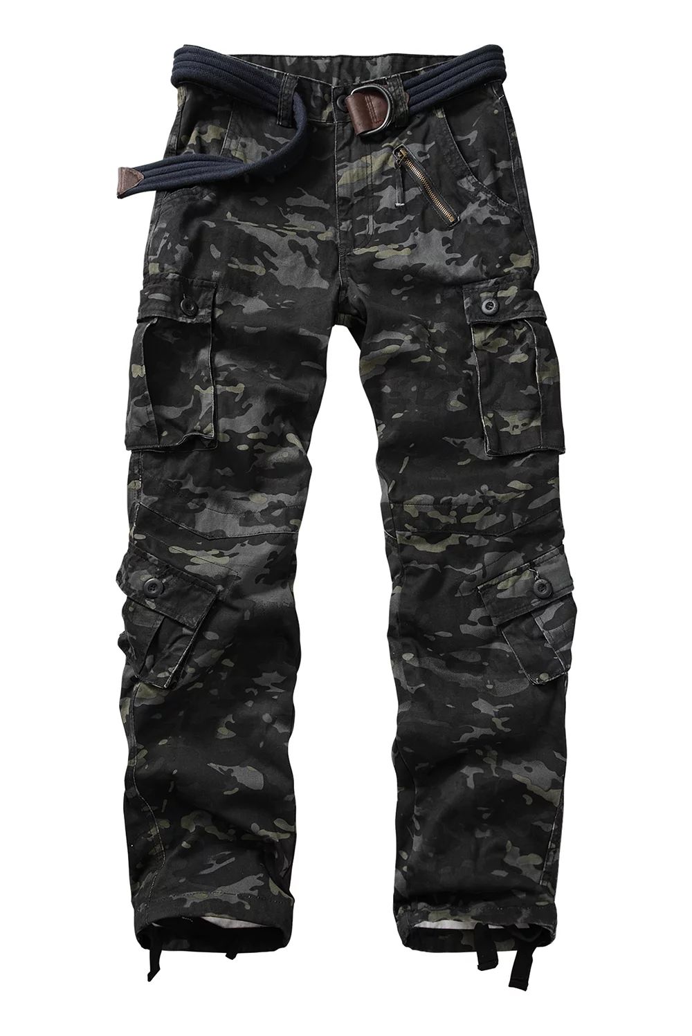TRGPSG Men's Cargo Pants with 8 Pockets Cotton Cargo Work Pants(No Belt),Dark Camo 42x33 | Walmart (US)