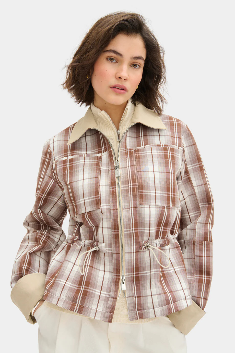 ALIGNE Reversible Check Jacket - Brown | Mavis | ALIGNE UK & EU