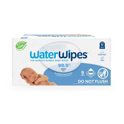 WaterWipes Plastic-Free Original Unscented 99.9% Water Based Baby Wipes - 540ct | Target