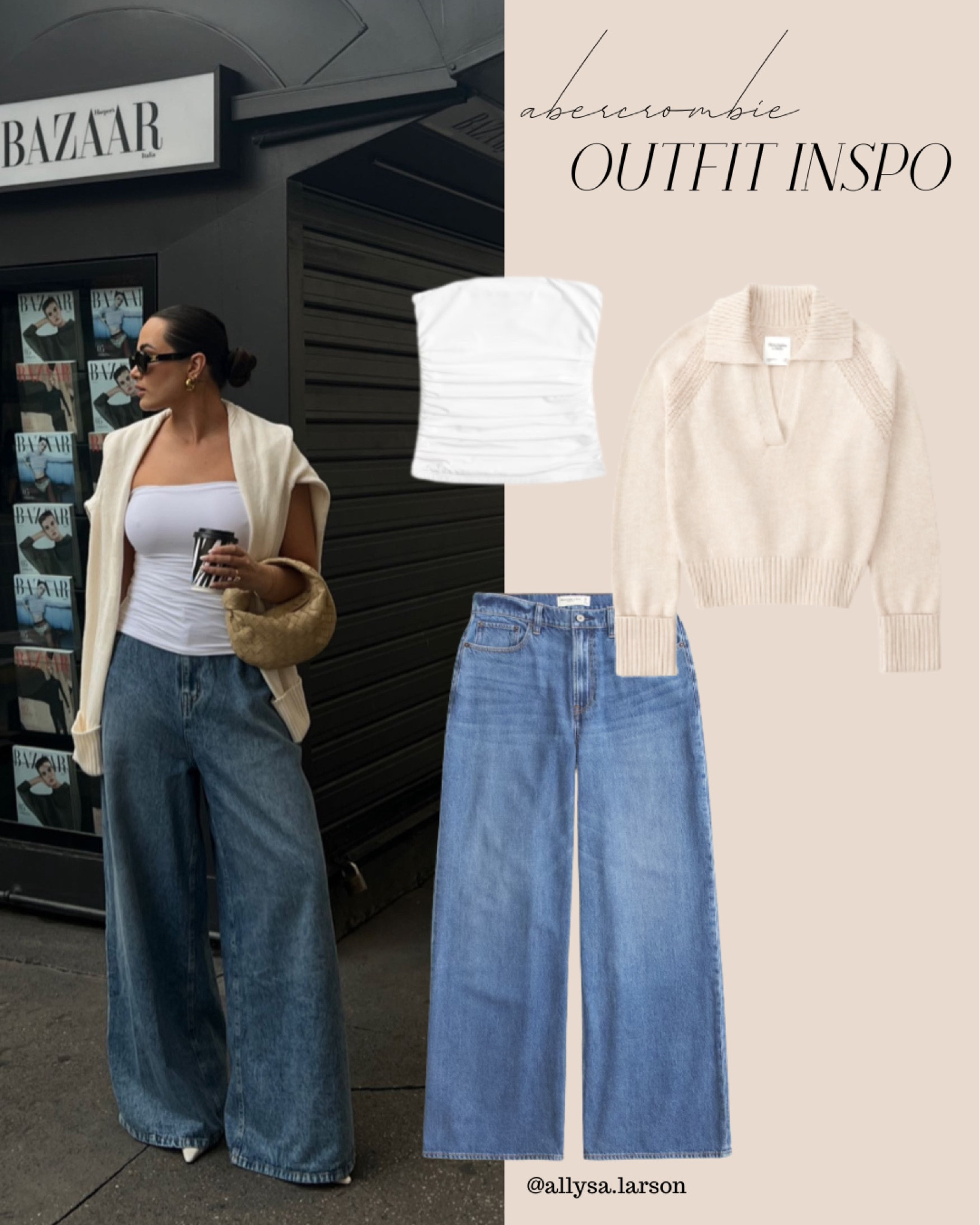 Denim outfit, Abercrombie denim sale, dark wash jeans, wide leg jeans, neutral outfit 

#LTKStyleTip #LTKxAF #LTKSaleAlert