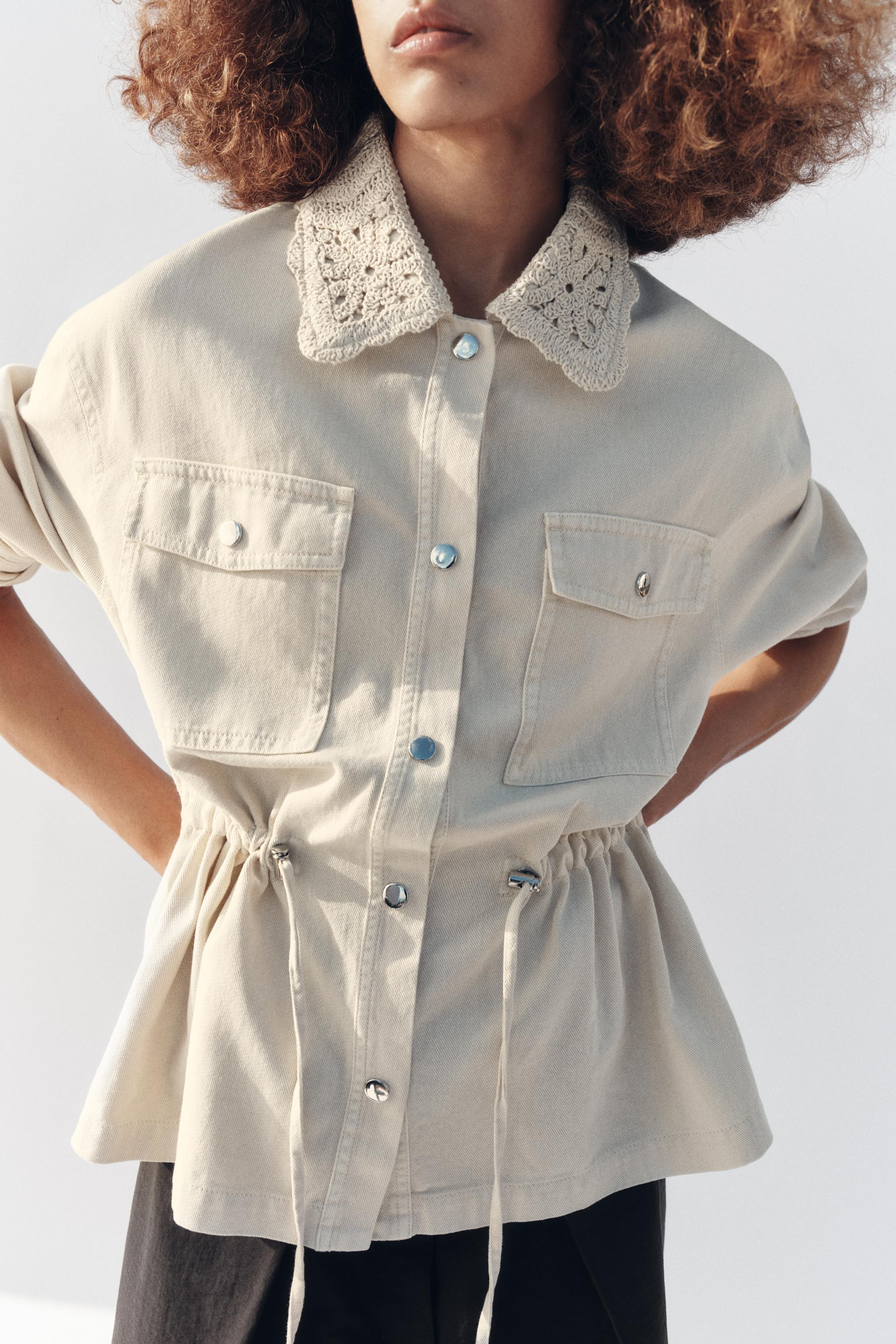 SAFARI JACKET WITH CROCHET LAPELS | Zara US