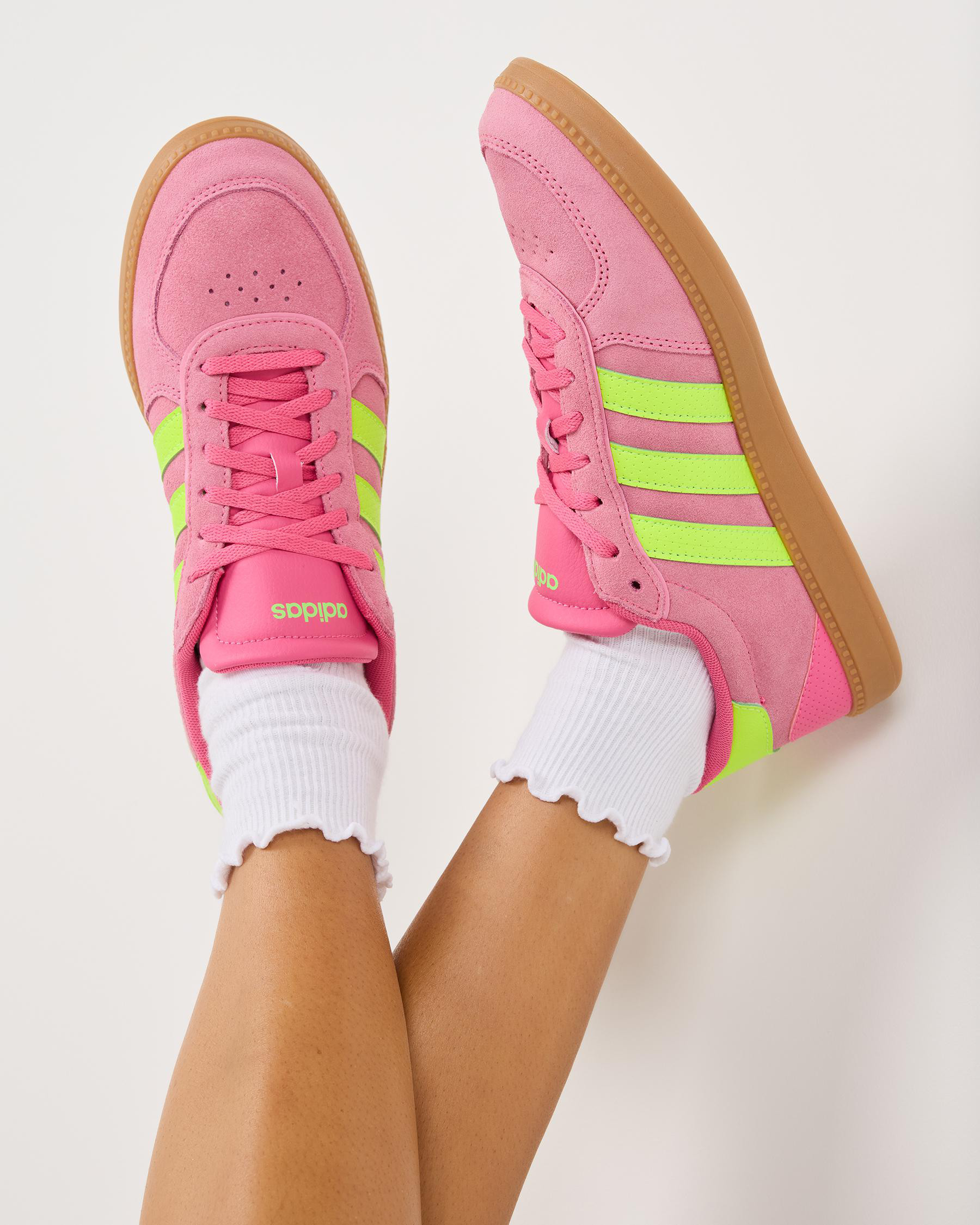 adidas Women's Breaknet Sleek Shoes in Pulse Magenta/Lucid Lemon/Bliss Pink Size 2 | City Beach (US)